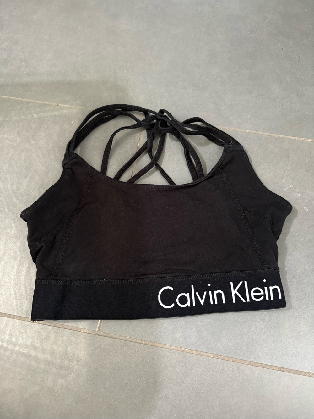 Calvin Klein Black Stretch Bralette with Logo Band
